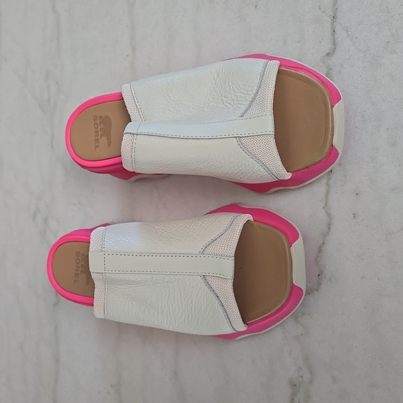 Sorel Women's White and Pink Slide Sandals - Picture 1 of 5